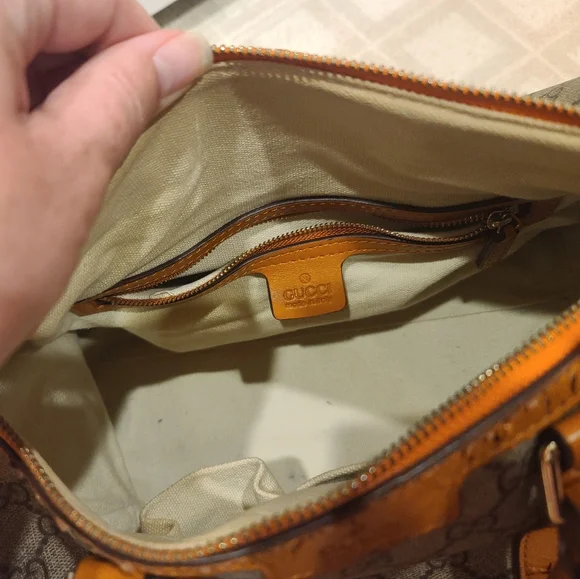 Gucci GG Boston Bag Yellow Beige Canvas and Leather. See description. - Picture 8 of 14